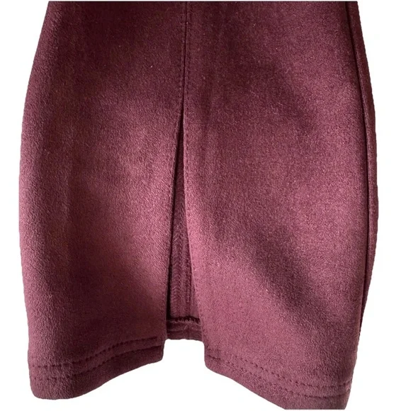 Anthropologie Avec Les Filles Slit-Front Faux Suede High Rise Plum Pants XSP - Picture 4 of 6
